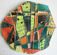 Platter, white clay, enamel, glaze